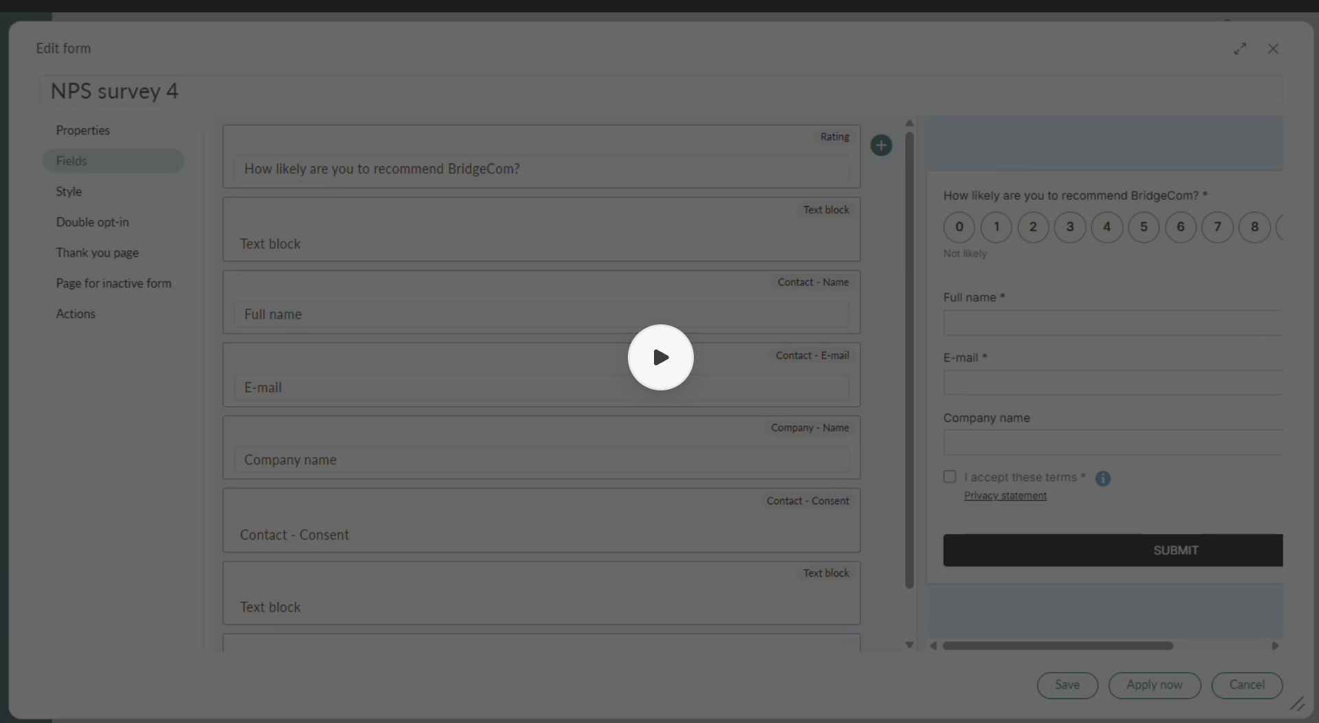 conditional fields
