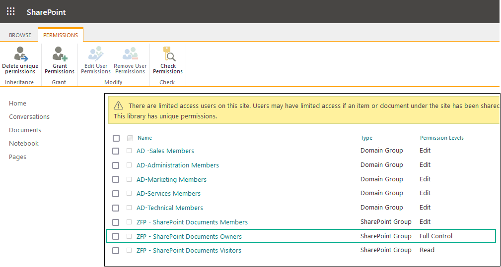 Grant the different permissions on the site level in SharePoint, remember that the Document owners need Full Control