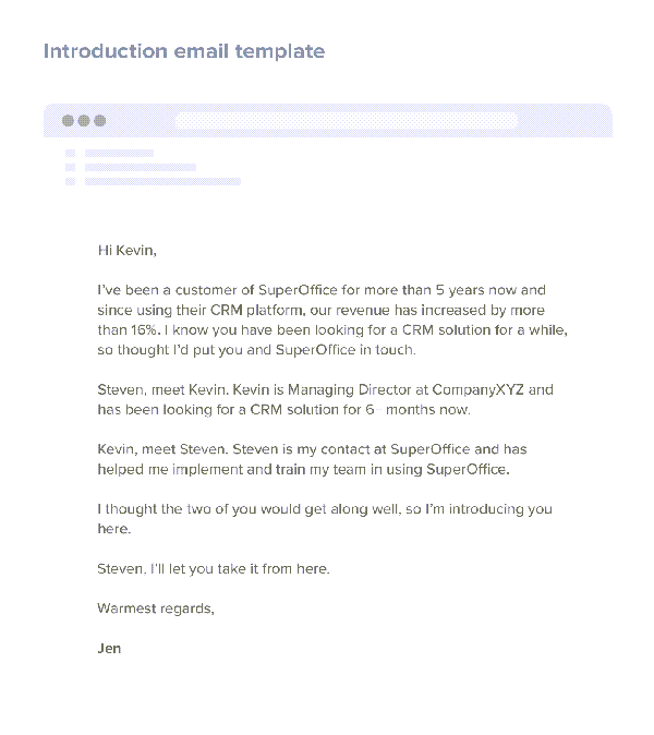 Example customer introduction email template