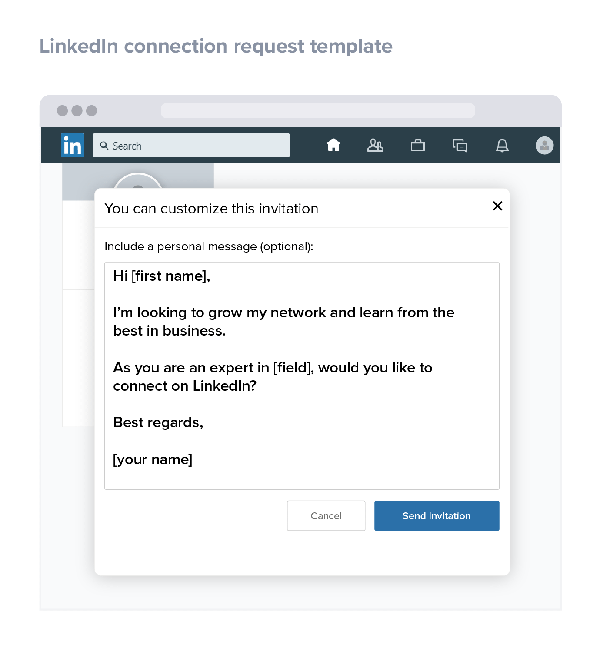 Example LinkedIn outreach template