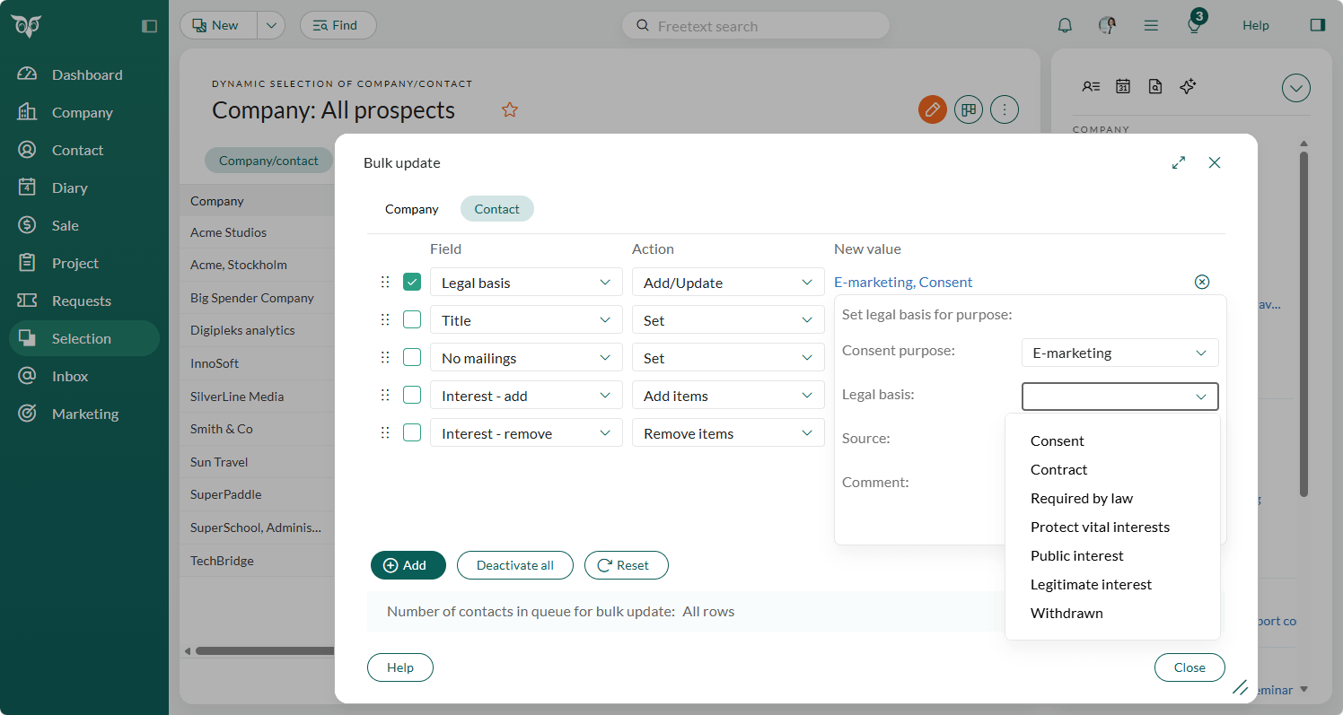 Bulk update feature