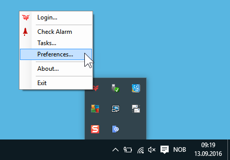 Get to web tools preferences by right-clicking the SuperOffice icon in your system tray