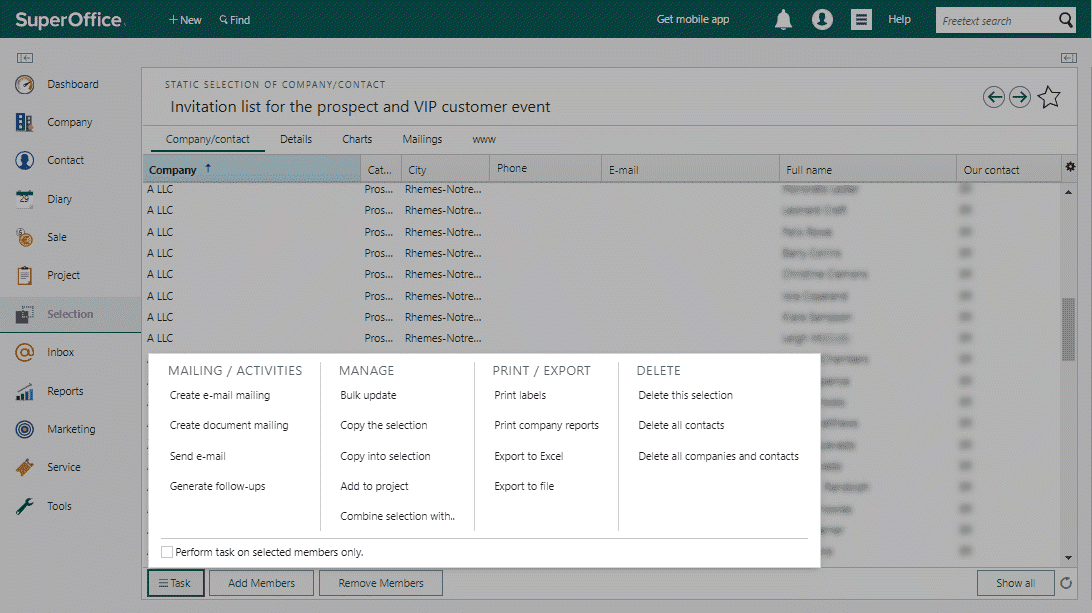 You can perform a lot of different tasks when working with selections.